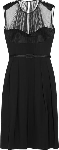 Jonathan Saunders Farah Silkcrepe and Tulle Dress in Black - Lyst