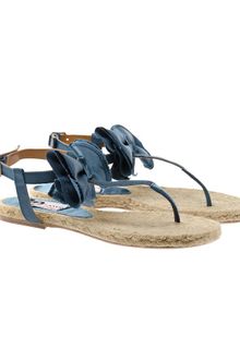 Lanvin Flat Espadrille Sandals with Bows - Lyst
