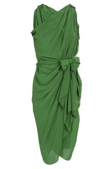 Lanvin Draped Washed Silk Dress - Lyst