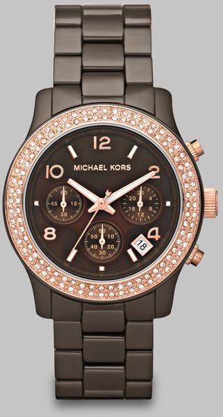 Michael Kors Crystal Bezel Ceramic Chronograph Watch - Lyst
