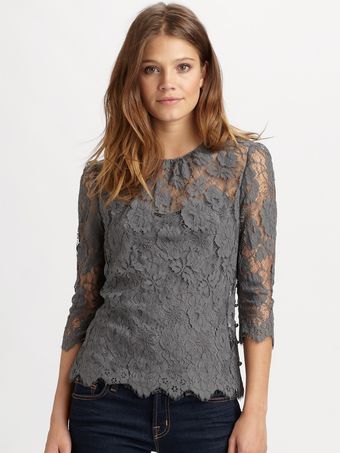 Milly Chantilly Lace Caterina Top - Lyst