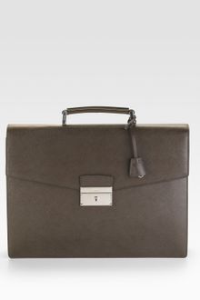 Prada Saffiano Double-gusset Briefcase - Lyst