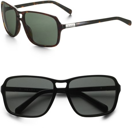 Prada Square Aviator Sunglasses in Gray for Men (grey) | Lyst