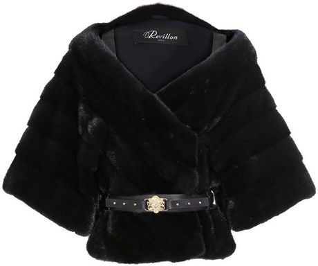 Revillon Mink Fur Cape Jacket in Black (black blue) - Lyst