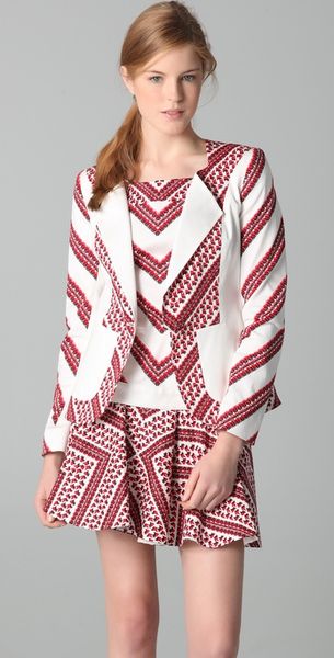 Thakoon Chevron Print Blazer in Red (black) - Lyst
