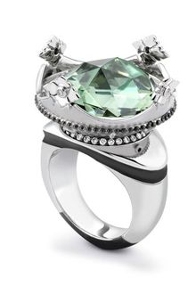 Theo Fennell Green Amethyst, Diamond & Ruby Coronet Ring - Lyst