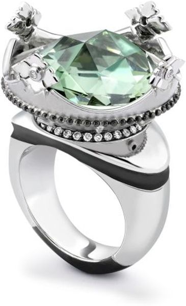 Theo Fennell Green Amethyst, Diamond & Ruby Coronet Ring in Green - Lyst