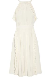 Tibi Ruffled Silk Crepe De Chine Dress - Lyst
