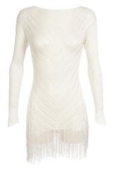 Tim Ryan Knit Dress with Fringed Hem