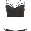 Topshop Black Strappy Longline Bikini in Black - Lyst