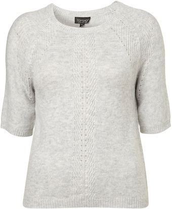 Topshop Knitted Raglan Tee - Lyst