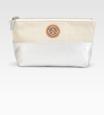 Idina Leather & Canvas Cosmetic Case 