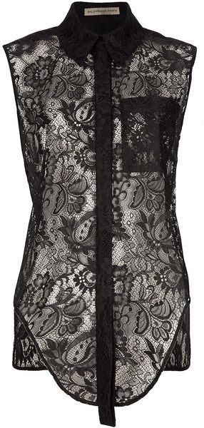 Balenciaga Sleeveless Lace Shirt - Lyst