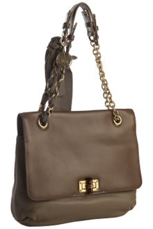 Lanvin Brown Two-tone Leather Happy Mm Shoulder Bag - Lyst