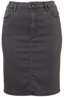 Moto Denim Grey Pencil Skirt - Lyst