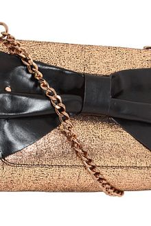 Nanette Lepore Metallic Bow Group Clutch - Lyst