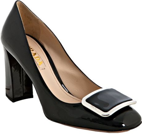 square toe heels prada