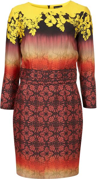 Topshop Wallpaper Ombre Hourglass Dress - Lyst