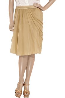 Alberta Ferretti Gathered Silk-Chiffon Skirt - Lyst