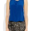Alexander Wang Enzyme Racerback Silk Tank in Blue (azure) - Lyst