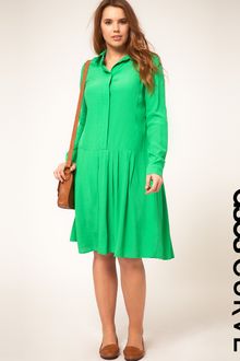 Long Asos Curve Shirt Dress With Dropped Waist - Lyst