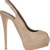 Giuseppe Zanotti Embellished Suede and Leather Slingbacks in Beige - Lyst