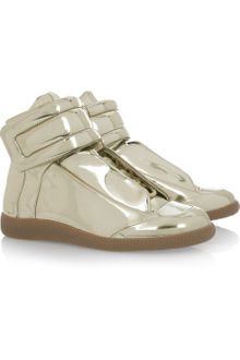 Maison Martin Margiela Metallic High-top Leather Sneakers - Lyst