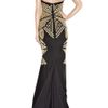Marchesa Embellished SilkCrepe Gown in Gold (black) - Lyst
