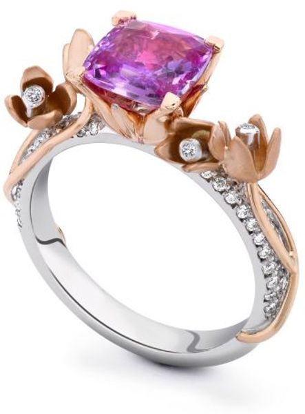 Theo Fennell Pink Sapphire and Diamond Tulip Tryst Ring in Pink - Lyst