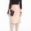 Tibi Blush Leather Pencil Skirt in Pink (blush) - Lyst