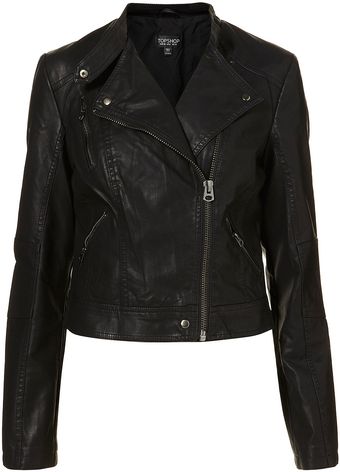 Topshop Clean Pu Biker - Lyst