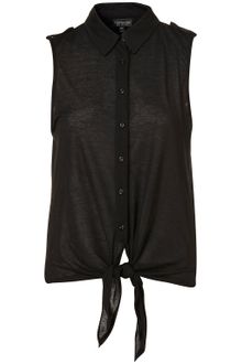 Topshop Knot Front Shirt - Lyst