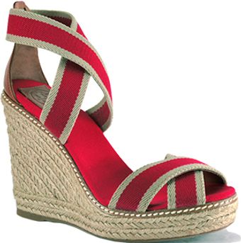  Adonis - Red Canvas Espadrille Wedge Sandal 