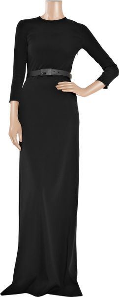 Alessandra Rich Belted StretchJersey Gown in Black - Lyst