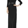 Alessandra Rich Belted StretchJersey Gown in Black - Lyst