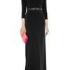 Alessandra Rich Belted StretchJersey Gown in Black - Lyst