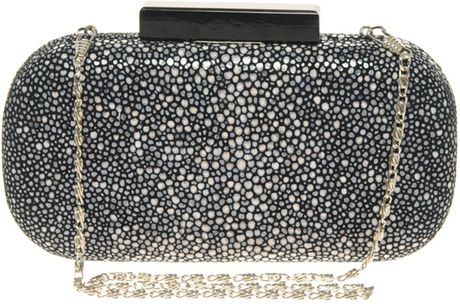 Asos Collection Asos Premium Leather Faux Stingray Clutch in Gray (grey) - Lyst