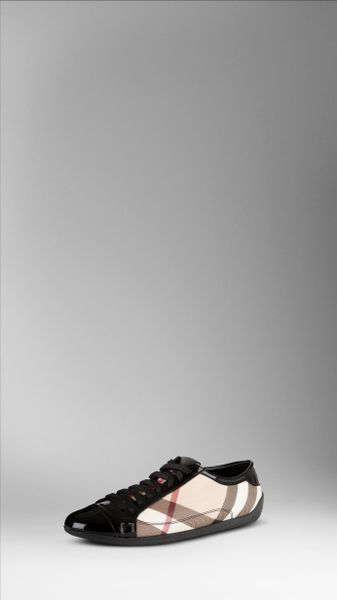 Burberry Nova Check Trainer in Brown (black) - Lyst