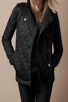 Burberry Brit Diamond Quilted Trench Coat - Lyst