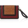 Burberry Prorsum Woven Raffia and Leather Wristlet Clutch in Black - Lyst