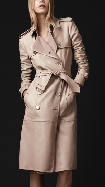 Burberry Prorsum Structured Leather Trench Coat - Lyst