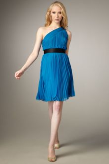 Halston Heritage Pleated One-shoulder Dress - Lyst