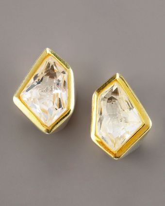 Kara Ross Tiny Rock Crystal Stud Earrings - Lyst