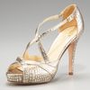 Kate Spade Snakeembossed Strappy Sandal in Gold (platnium) - Lyst
