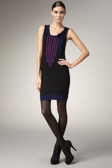 Nanette Lepore Two-tone Knit Dress - Lyst