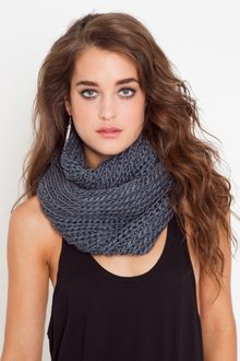 Nasty Gal Infinity Knit Scarf - Slate - Lyst