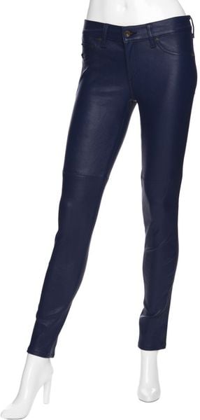 Rag & Bone Preorder Midrise Skinny Leather Jeans: Navy in Blue (navy) - Lyst