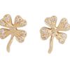 Sydney Evan Lucky Clover Studs in Gold - Lyst