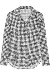 Theory Check-print Modal and Cotton-blend Shirt