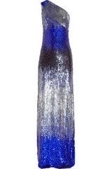 Antik Batik Olivia Sequined Tulle One-shoulder Gown